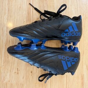 adidas Goletto VII FG Soccer Cleats - Black/Royal Blue - Size 12K Kids